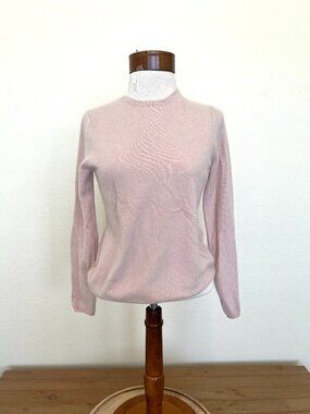Luxury Cashmere Blush Pink Pullover Sweater - Size Large - Avellini